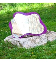 Mor Pleksi Duvar Aynası