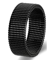 Unisex 8mm Esnek Örgü Hasır Çelik Yüzük sb1sb2 (Siyah)