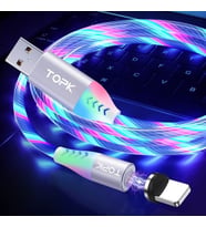 Topk Manytetik Mıknatıslı Çok Renk Kayar Işıklı Mikro Usb Kablo