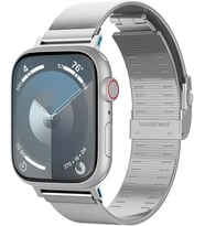 Apple Watch 42/41/40mm Seri 11/10 / 9/8/7 / SE2/SE/6/5/4 ile Uyumlu Kordon Kayış Band Sleek Link Silver - AMP07225