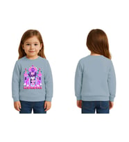 Unisex Kuromi Baskılı Çocuk Swaetshirt 3 İplik Şardonlu (Mavi)