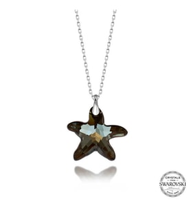 Swarovski Crystal Taşlı Deniz Yıldızı Gümüş Kadın Kolye