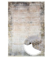 Makine Kaymaz Yıkanabilir Beyaz Geometrik Salon Halısı Mutfak Halısı Koridor Halısı Yolluk 0866A