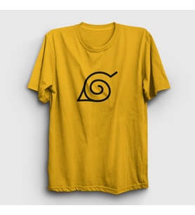 Presmono Unisex Sarı Konoha Anime Naruto T-Shirt 133147tt (Sarı)