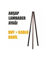 Tripod Ayak Ahşap Lambader Ayağı Tesisatlı LY625