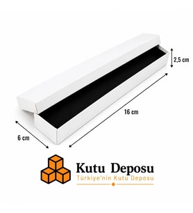 6x16x2,5 cm Tam Kapaklı Kolye ve Tesbih Kutusu - Beyaz (DEMONTE) (50 ADET)