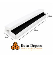 6x16x2,5 cm Tam Kapaklı Kolye ve Tesbih Kutusu - Beyaz (DEMONTE) (50 ADET)