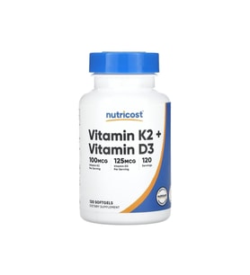 Nutricost Vitamin K2 + vitamin D3 -100 Mcg ( k2) 125Mcg (D3) softjel