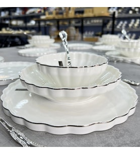 Royking Twist Silver 24 Parça Yemek Takımı HRN 018