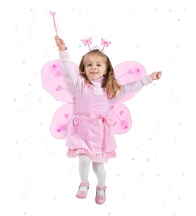 Pembe Kız Seti – 50 cm Kanadı, Taç ve Asa