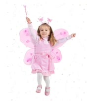 Pembe Kız Seti – 50 cm Kanadı, Taç ve Asa