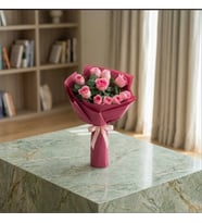 İthal Kağıtta Sarılı 10 Pembe Gül