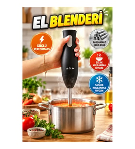Paslanmaz Çelik Ayaklı Ergonomik El Blenderı – Sıcak ve Soğuk Kullanıma Uygun