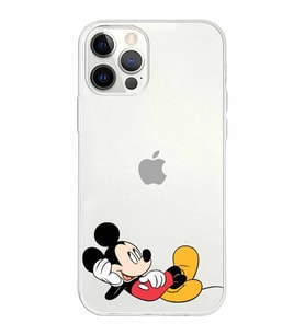 Apple iPhone 12 ProMax Uyumlu Kapak Mickey Mouse Tasarımlı Şeffaf Silikon Kılıf