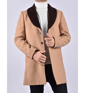 1001 GUİLD KÜRKLÜ YÜN KABAN  (Camel)