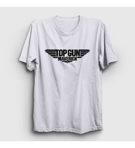 Presmono Unisex Beyaz Logo Maverick Tom Cruise Pilot Film Top Gun T-Shirt 459553tt (Beyaz)