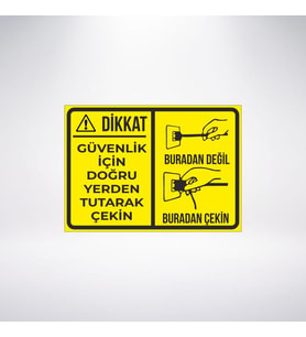 güvenliğin için doğru yerden tutarak çek 21x28 Arkası Sticker