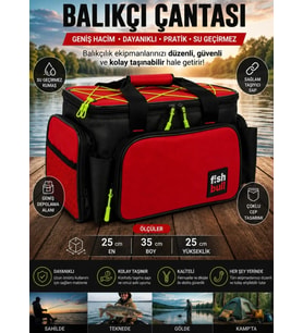 Fish Bull Cepli Balıkçı Çantası Kırmızı renk