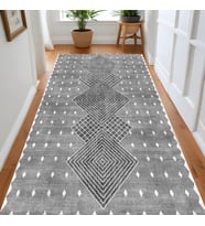 Rovigo Home Dijital Baskı Yıkanabilir Kaymaz Taban Salon Halısı Ve Yolluk RV062-FNL335 (Gri)