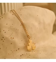 Kişiye Özel 925 Ayar Gümüş Minimalist Alev Kolye (Gold)