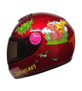 M201VR Dino Red Motosiklet Çocuk Kaskı Full Face Kids Kask