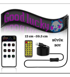 Led Ekran Matrix Panel Cama Yapışan En Büyük Boy 16x96 Led Sayısı Araba Yazısı 12cm-59.5cm