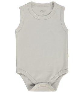 Civil Baby Düz Renkli 3-36 Ay Çıtçıtlı Badi - Gri