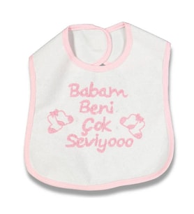 Babam Beni Çok Seviyoo Pembe Mama Önlüğü