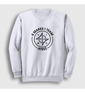 Presmono Unisex Beyaz 8 Makes 1 Team Ateez Sweatshirt 430333tt (Beyaz)