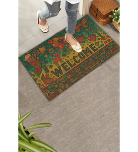 Valerine Life Geometrik Yılbaşı Noel Temalı Welcome Hoş Geldiniz Kapı Önü Paspası 45x70cm