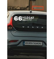 66 Yozgat Sarıkaya Plaka Kodlu Beyaz Araç Sticker Sarıkaya İlçe Yazılı Yozgat Özel Tasarım 40x8 cm Şehir ve İlçe Temalı Kaliteli Sticker