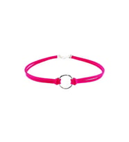 Fuşya Renk Kadın Süet Round Choker