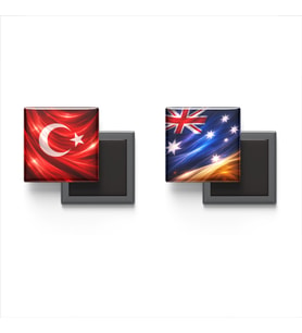 Buzdolap Magnetleri - Avustralya Bayrağı ve Türk Bayrağı - 2'li Set Magneti