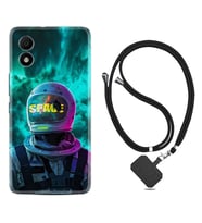 TCL 303 Kılıf Resimli Boyun Askılı İpli Desenli Silikon Series Space 1814