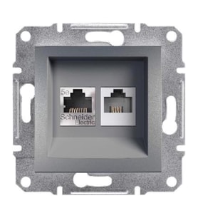 Schneider Asfora RJ45 CAT6 UTP RJ11,Çelik EPH5200162