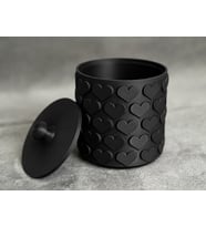 3D Baskı Kalp Desenli Kapaklı Saklama Kutusu - İki Renkli Organizer - Siyah