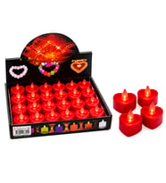 24 ADET PİLLİ KAPLİ - KIRMIZI RENKLİ LED MUM ÇAP : 4CM YÜKSEKLİK : 3.7CM İ10-023 (5680)