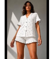 Night Kadın Süprem Gömlek Şort Düğme Pijama Takımı