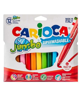 CARIOCA 40565 JUMBO YIKANABİLİR 6mm KEÇELİ BOYA KALEMİ 12'Lİ