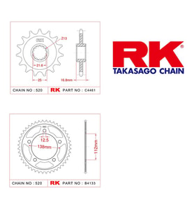 RK Honda NC 750 S/x 14/43T Ön Arka Dişli Set 520 14-18