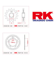 RK Honda NC 750 S/x 14/43T Ön Arka Dişli Set 520 14-18