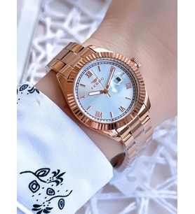 Ferro Rose Gold Renk 3 Atm Suya Dayanıklı Çelik Kordon Özel Tasarım Kadın Kol Saati BF21127AWT-C