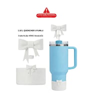 Stanley Quencher Uyumlu 40 oz 1.18 L Uyumlu Termos Aksesuarı Fiyonk+Taban (Beyaz)