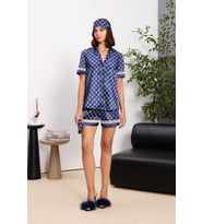 Pierre Cardin Kadın Saten Biyeli Kısa Kol Şort Pijama Takımı