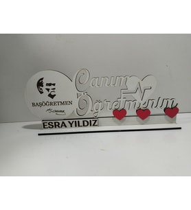 Öğretmenler Günü için Tasarım Masa İsimliği Kişiye Özel