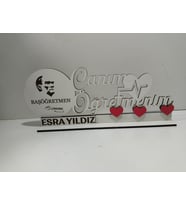 Öğretmenler Günü için Tasarım Masa İsimliği Kişiye Özel