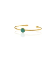 Kadir Jewellery Zirkon Taşlı Ayarlanabilir 22 Ayar Altın Kaplama Bilezik (K.Yeşil)