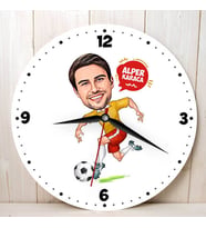 Futbol Sever Erkeğe Hediye Kişiye Özel Karikatürlü Duvar Saati
