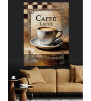 Caffe Latte Klasik Tabela Dekoratif Kanvas - Mdf Ahşap Tablo