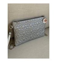 Yıldız Nakışlı Kapitone Portföy Çanta Zincir Askılı Abiye Clutch En30 Boy19